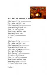 English worksheet: All I want for Xmas is you!
