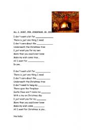 English Worksheet: All I want for Xmas is you!
