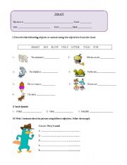 English worksheet: Adjective Test