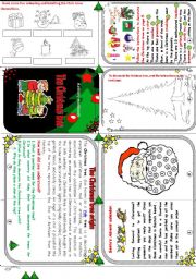 English Worksheet: The Christmas tree minibook.