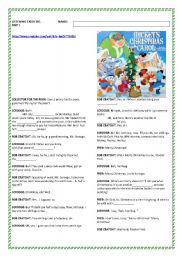 English Worksheet: MICKEYS CHRISTMAS CAROL LISTENING. PART 1/3