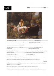 English Worksheet: The Lady of Shalott