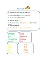 English worksheet: Fast food