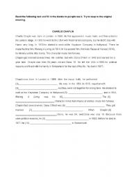 English worksheet: CHARLIE CHAPLIN - READING TASK