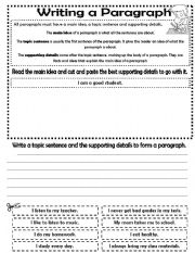 English Worksheet: Writing a paragraph