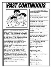 English Worksheet: PAST CONTINUOUS