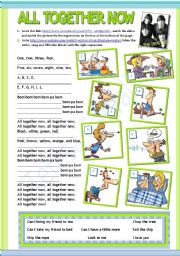 English Worksheet: ALL TOGETHER NOW by the Beatles