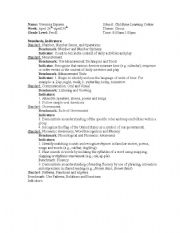 English Worksheet: Circus Lesson Plan