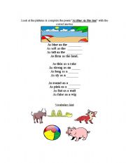 English worksheet: Similes