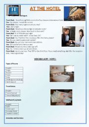 English Worksheet: AT THE HOTEL 