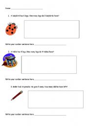 English worksheet: maths worsd problems 