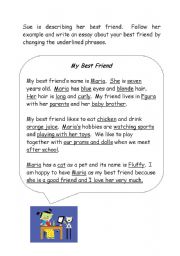 English Worksheet: My best Friend