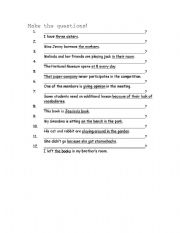 English worksheet: making questions