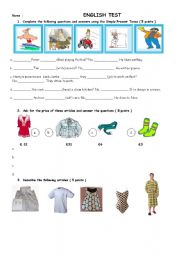 English worksheet: TEST SHOPPING SIMPLE PRESENT