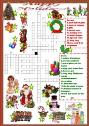 English Worksheet: Christmas crossword