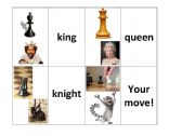 English worksheet: Chess Vocabulary Flash Cards