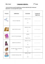 English worksheet: compound Adjectives