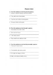 English worksheet: Passive voice