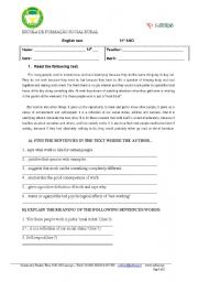 English Worksheet: Work