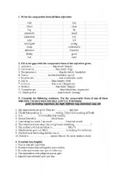 English Worksheet: comparatives superlatives