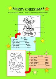 English Worksheet: Christmas colouring and is/are