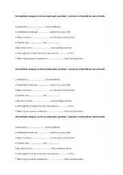 English worksheet: Verbs with over and under prefixes