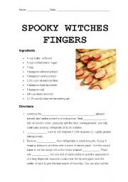 English Worksheet: Halloween recipe