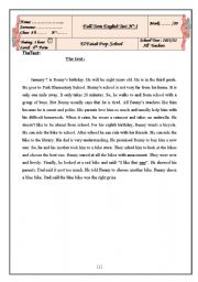English Worksheet: end of term test n 1  8th form 
