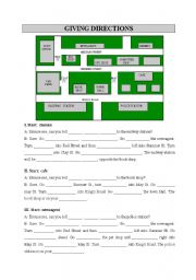 English Worksheet: Giving directions