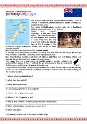 English Worksheet: NEW ZEALAND - geographical features