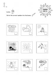 English Worksheet: weather worksheet