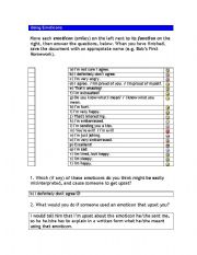 English Worksheet: Emoticon Activity 