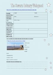 English Worksheet: THE RIVER SEVERN WEBQUEST