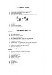 English Worksheet: Rules in classroom