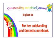 English Worksheet: outstanding note book award
