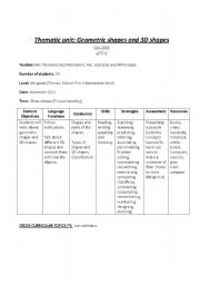 English worksheet: Shapes and Volumes