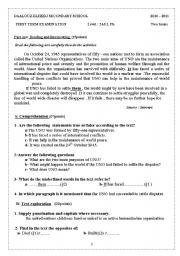 English Worksheet: first term exam for second year
