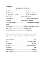 English Worksheet: comparison of adjectives