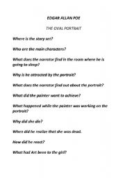 English worksheet: The oval portrait - Edgar Allan Poe