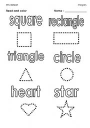 English Worksheet: worksheet-shape