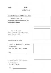 English worksheet: DESCRIPTION