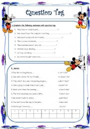 English Worksheet: Question Tag