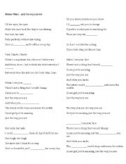 English worksheet: Sony Lyrics - Listening - Bruno Mars Blanks and Vocabulary