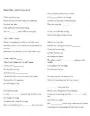 English Worksheet: Sony Lyrics - Listening - Bruno Mars Blanks and Vocabulary