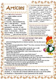 English Worksheet: articles