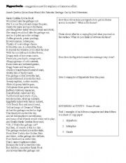 English Worksheet: Hyperboles