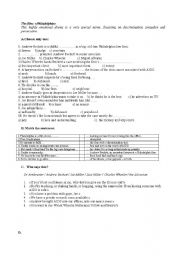 worksheet about the film Philadelphia