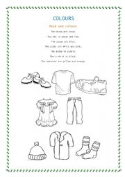 English Worksheet: Colouring clothes
