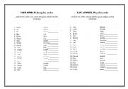 English Worksheet: past simple- irregular and regular verbs matching