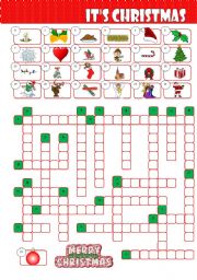 English Worksheet: Its Christmas Crossword